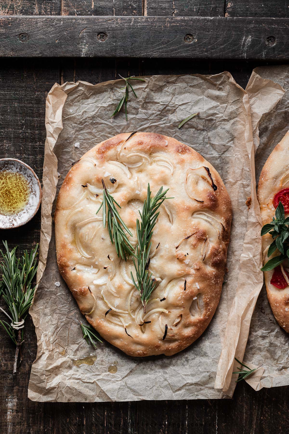 Italian Focaccia With Tomato And Burrata - Healthy Little Cravings