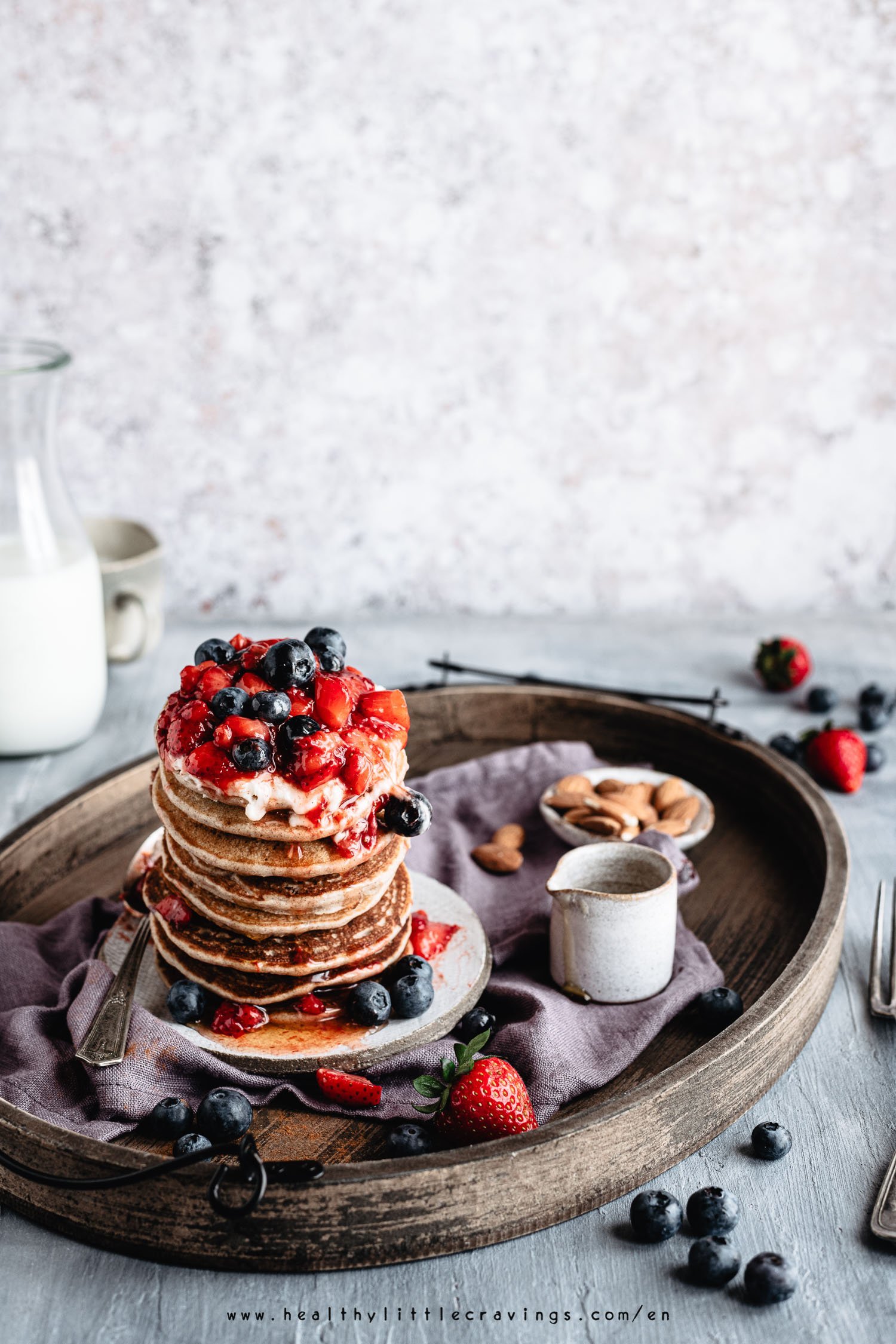 Vegan pancakes with buckwheat flour