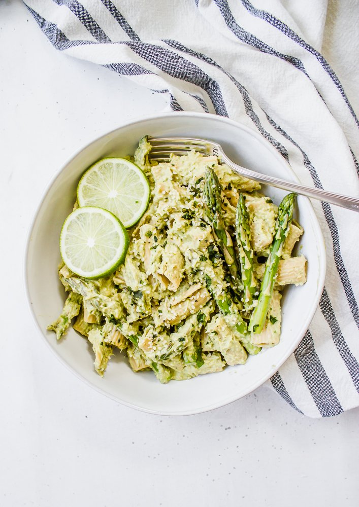 asparagus avocado pesto pasta