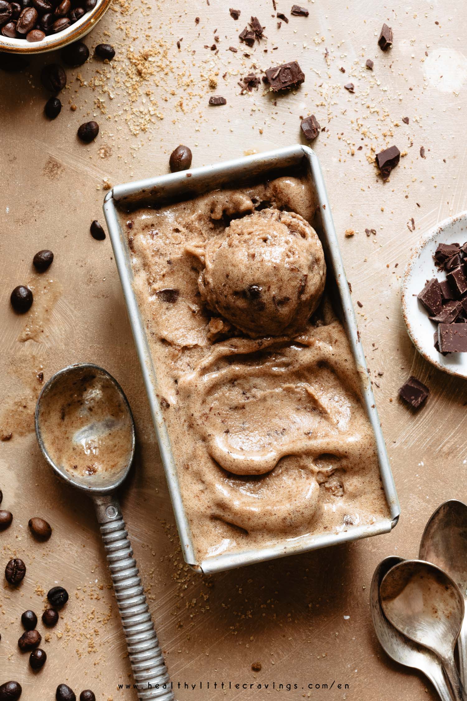 Vegan coffee banana ice cream