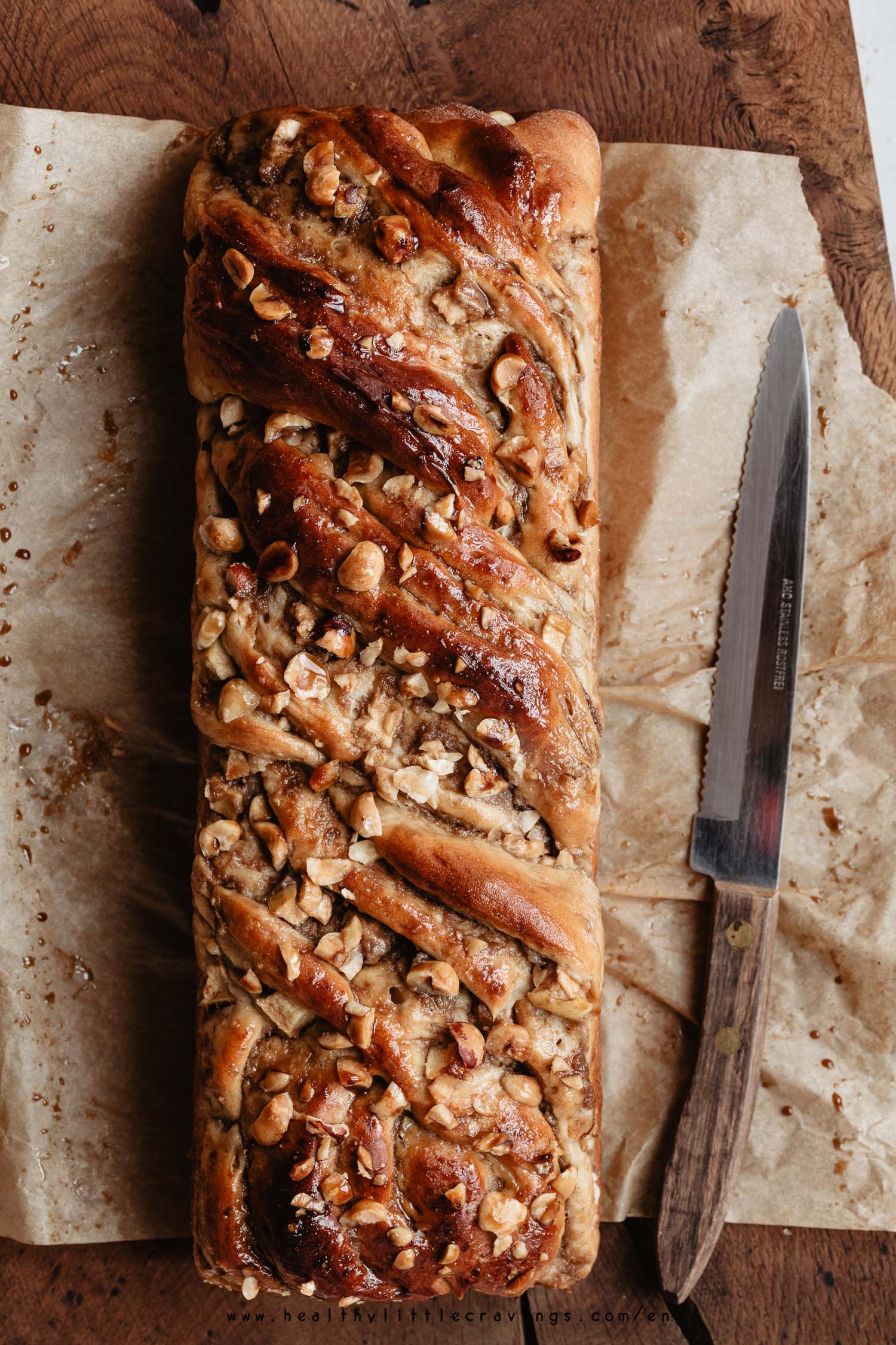 Apple cinnamon babka flat-lay