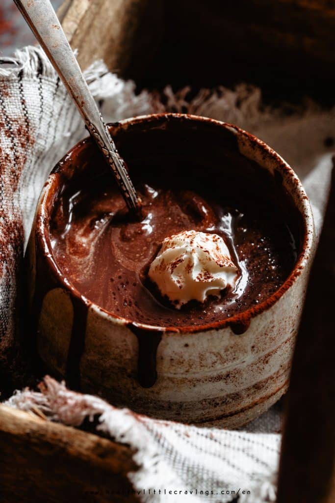 Gingerbread hot chocolate with whipped cream