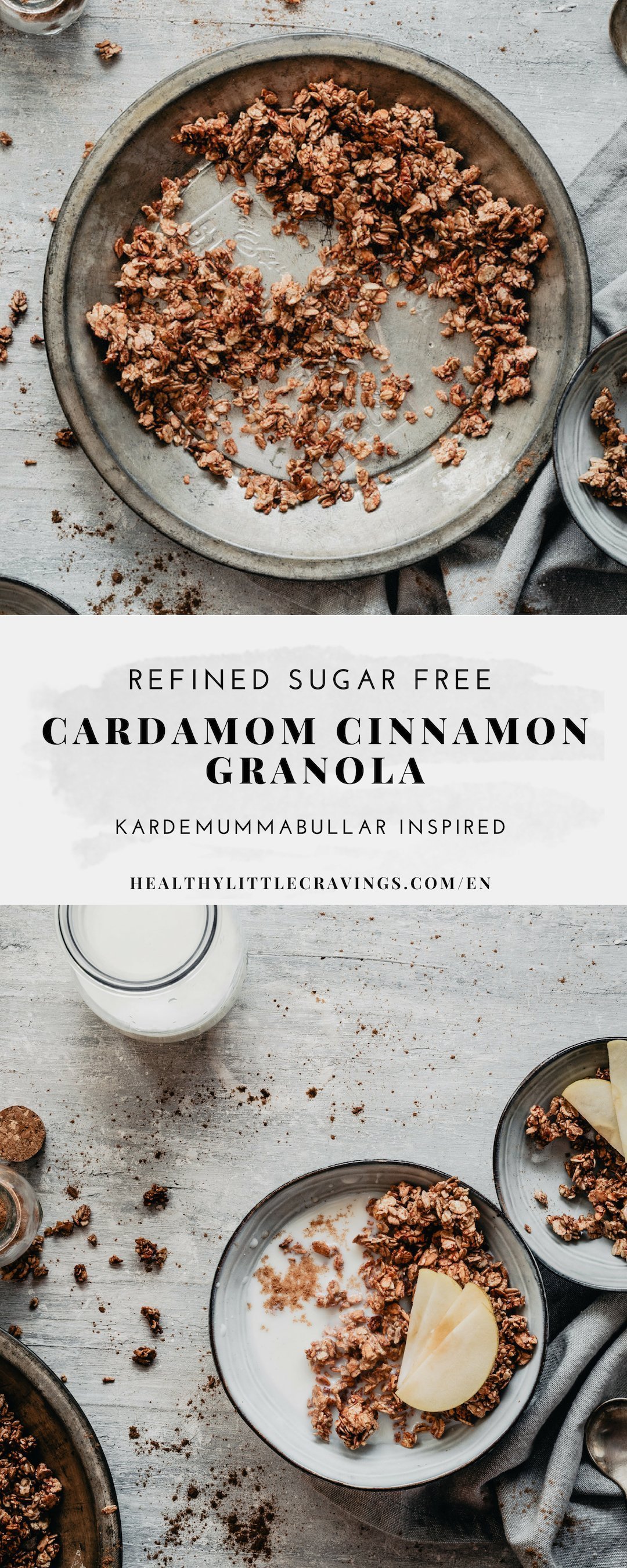 Healthy cinnamon granola with cardamom easy to make