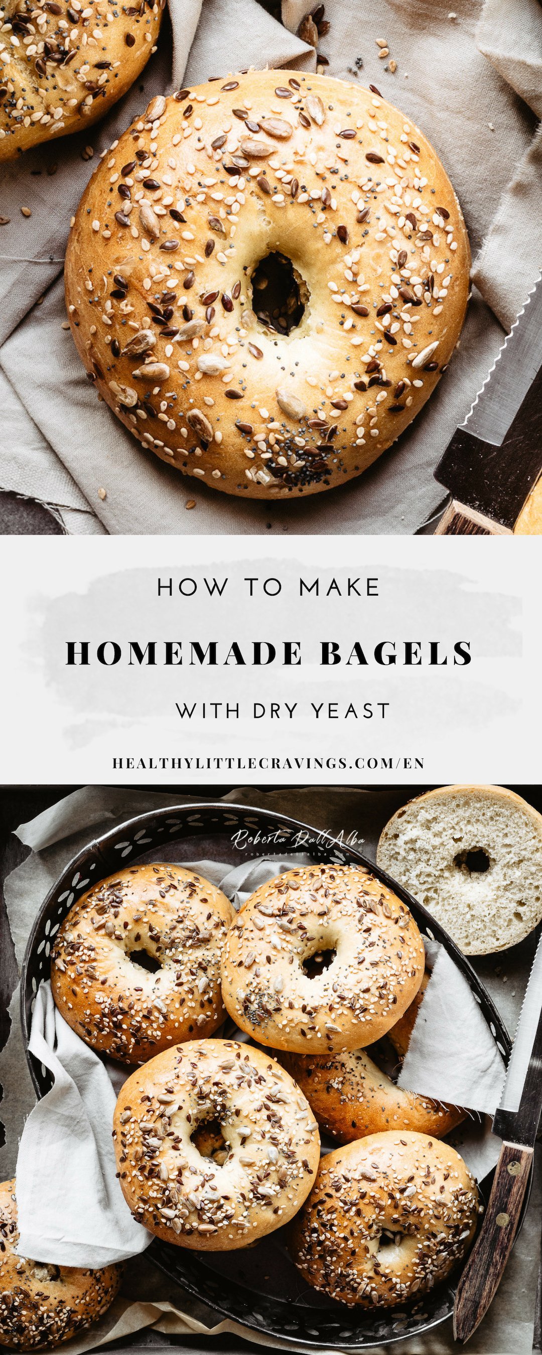 Homemade bagels to pin on Pinterest