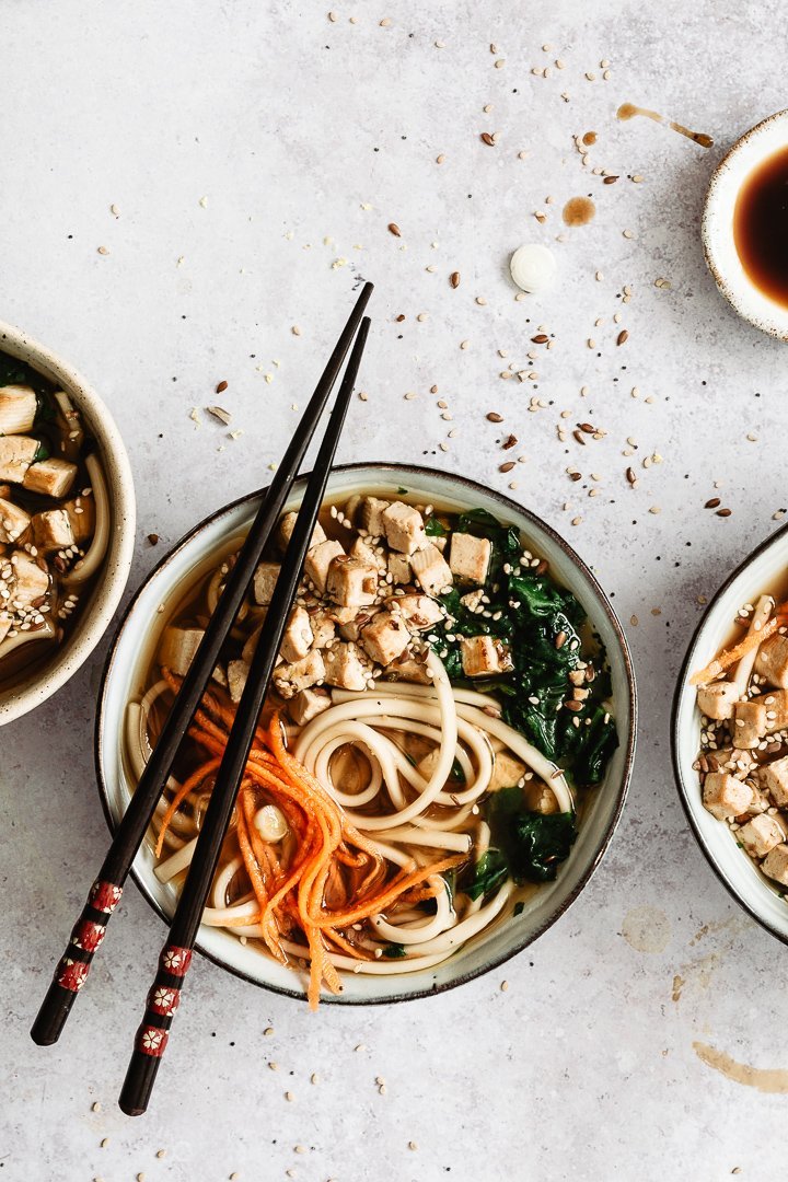 Noodles bowl with miso broth