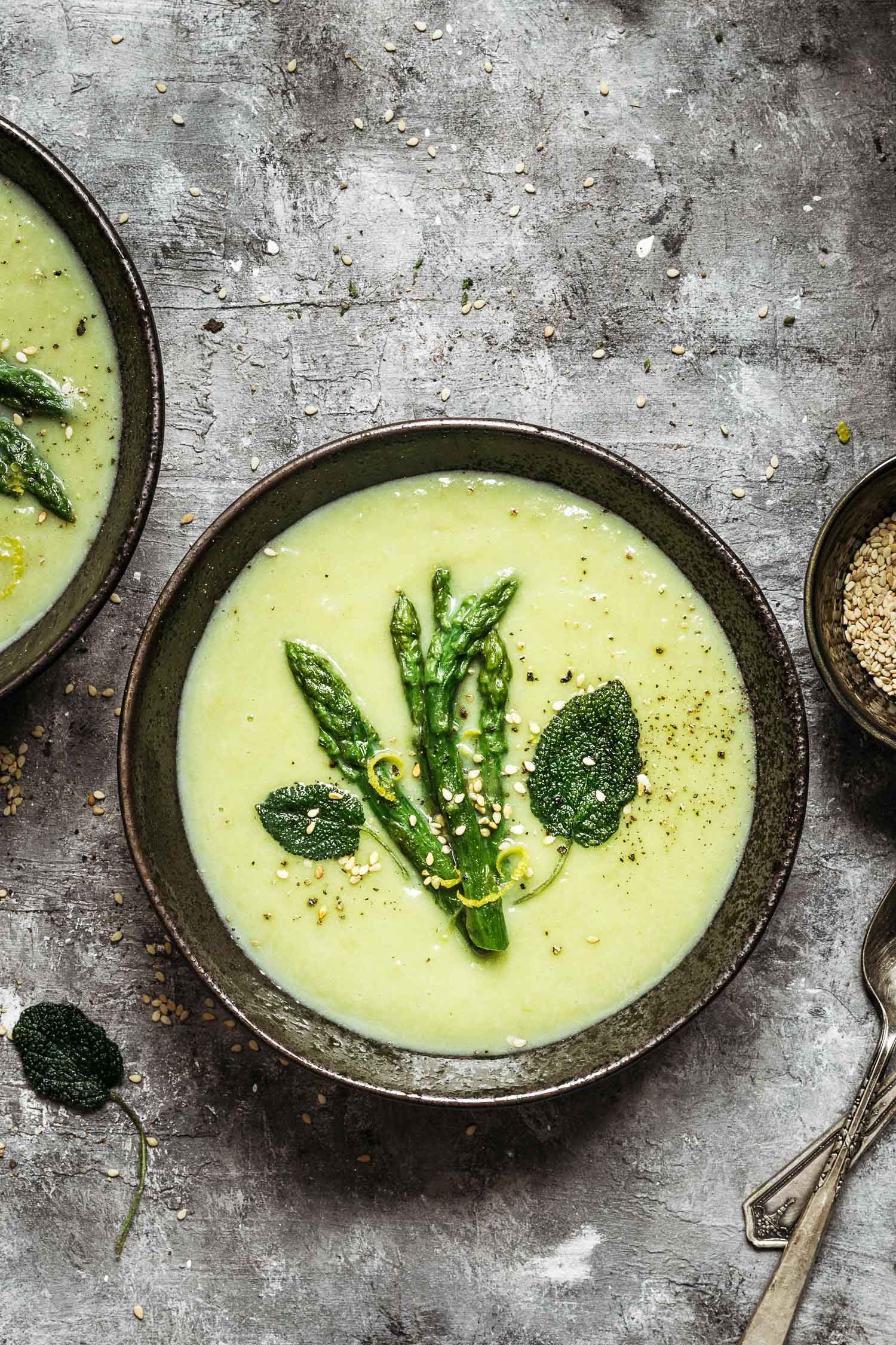 Recipe of cream of asparagus soup with milk