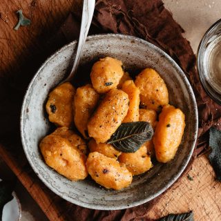 Gnocchi with pumpkin and brown butter and sage sauce