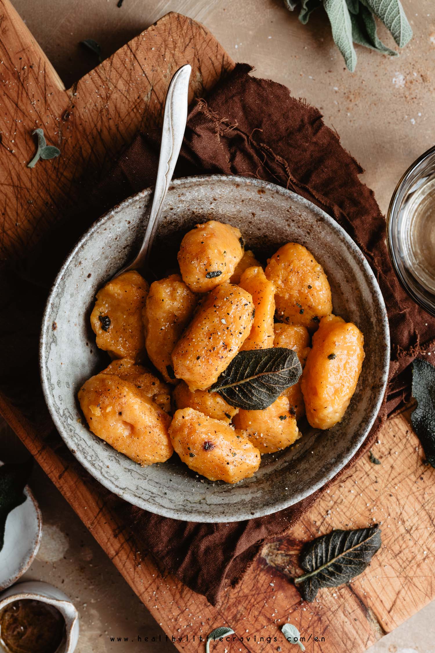 Gnocchi with pumpkin and brown butter and sage sauce