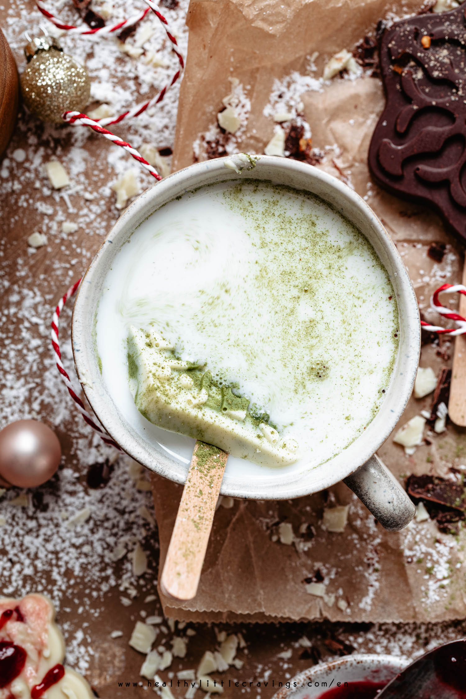 Hygge food hot chocolate melting into hot milk