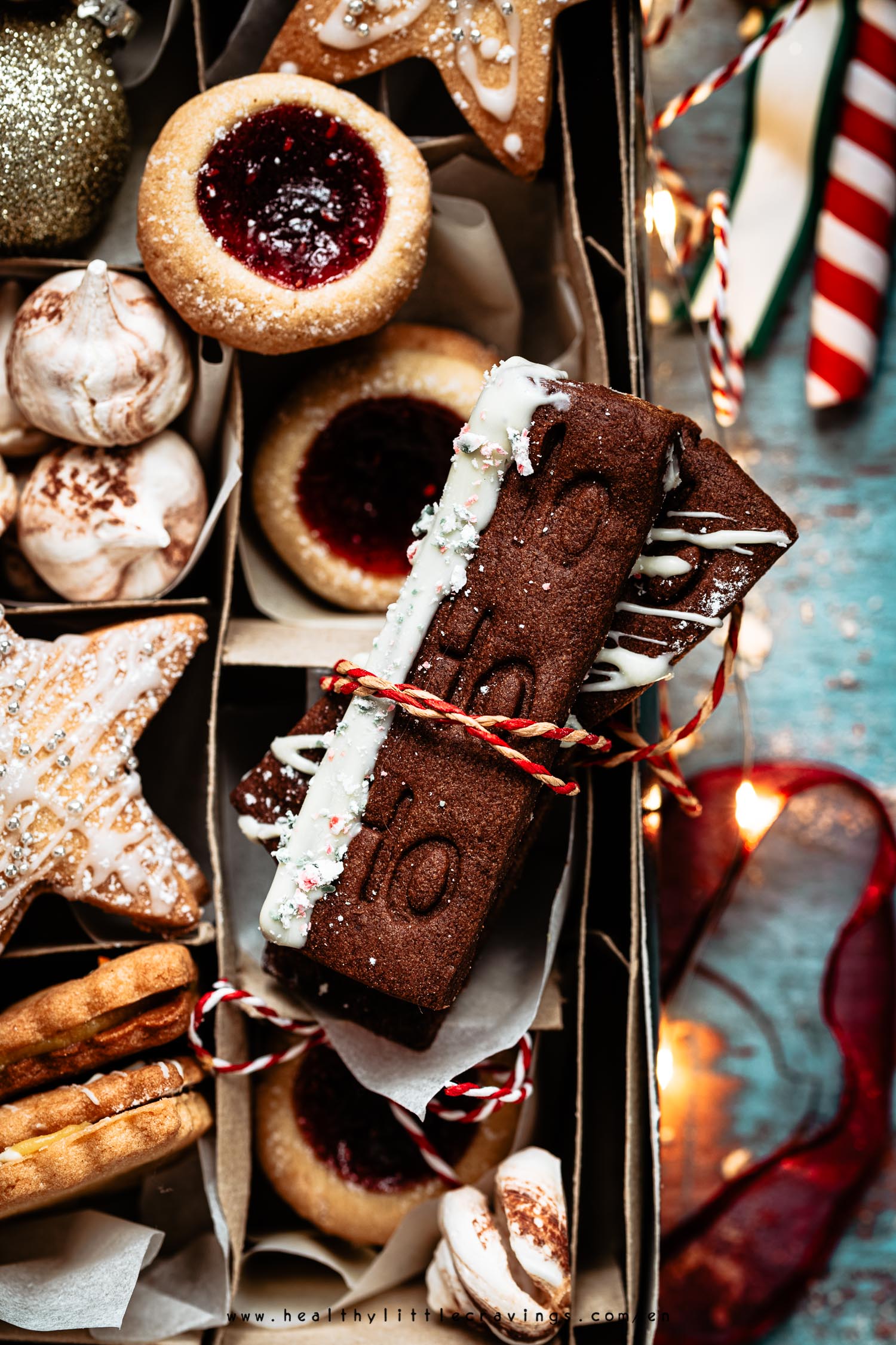 Chocolate cookie for cookie box for Christmas