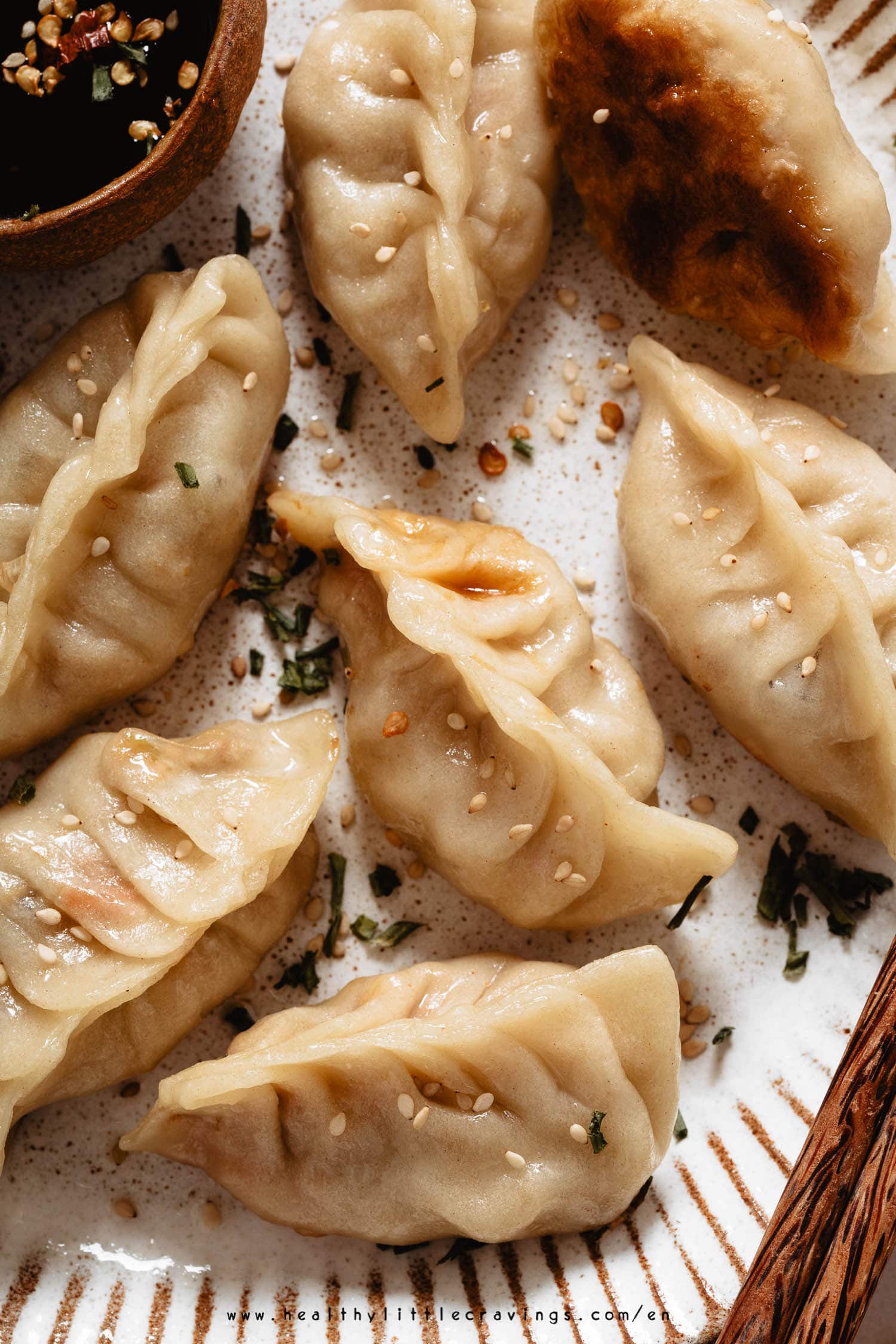 Macro photo of dumplings