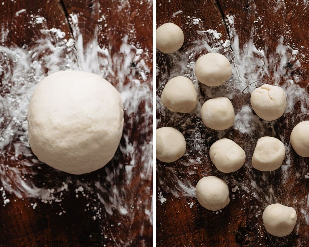 This photo shows how to make dumpling dough