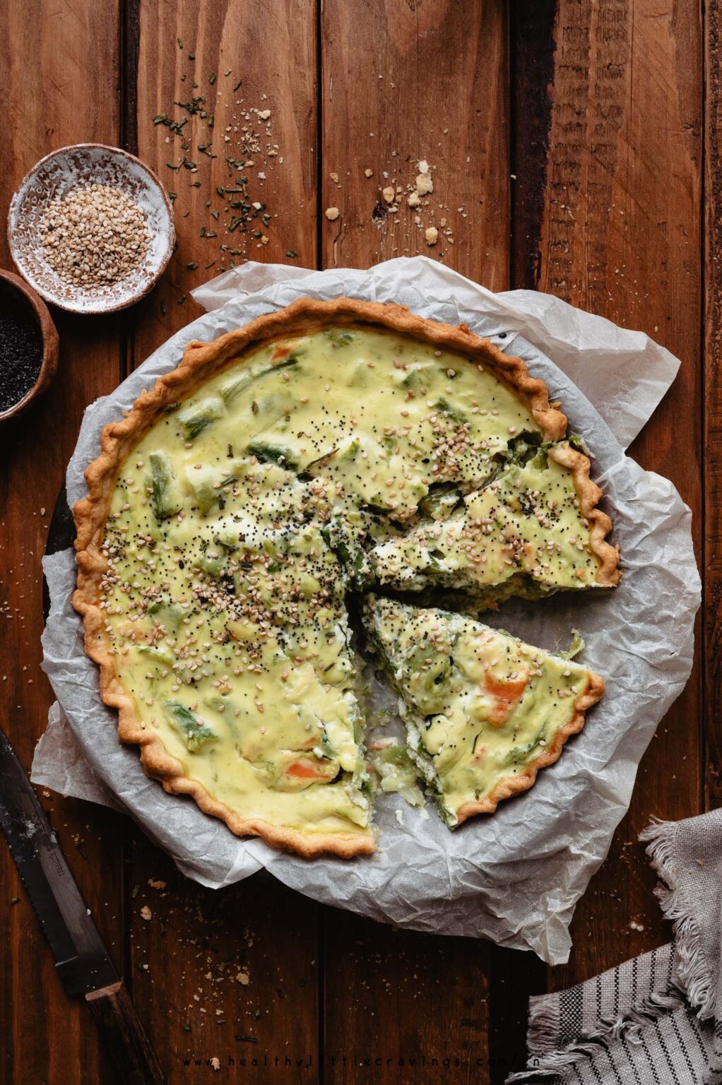 HEALTHY ASPARAGUS QUICHE RECIPE / WITH VEGETARIAN OPTION