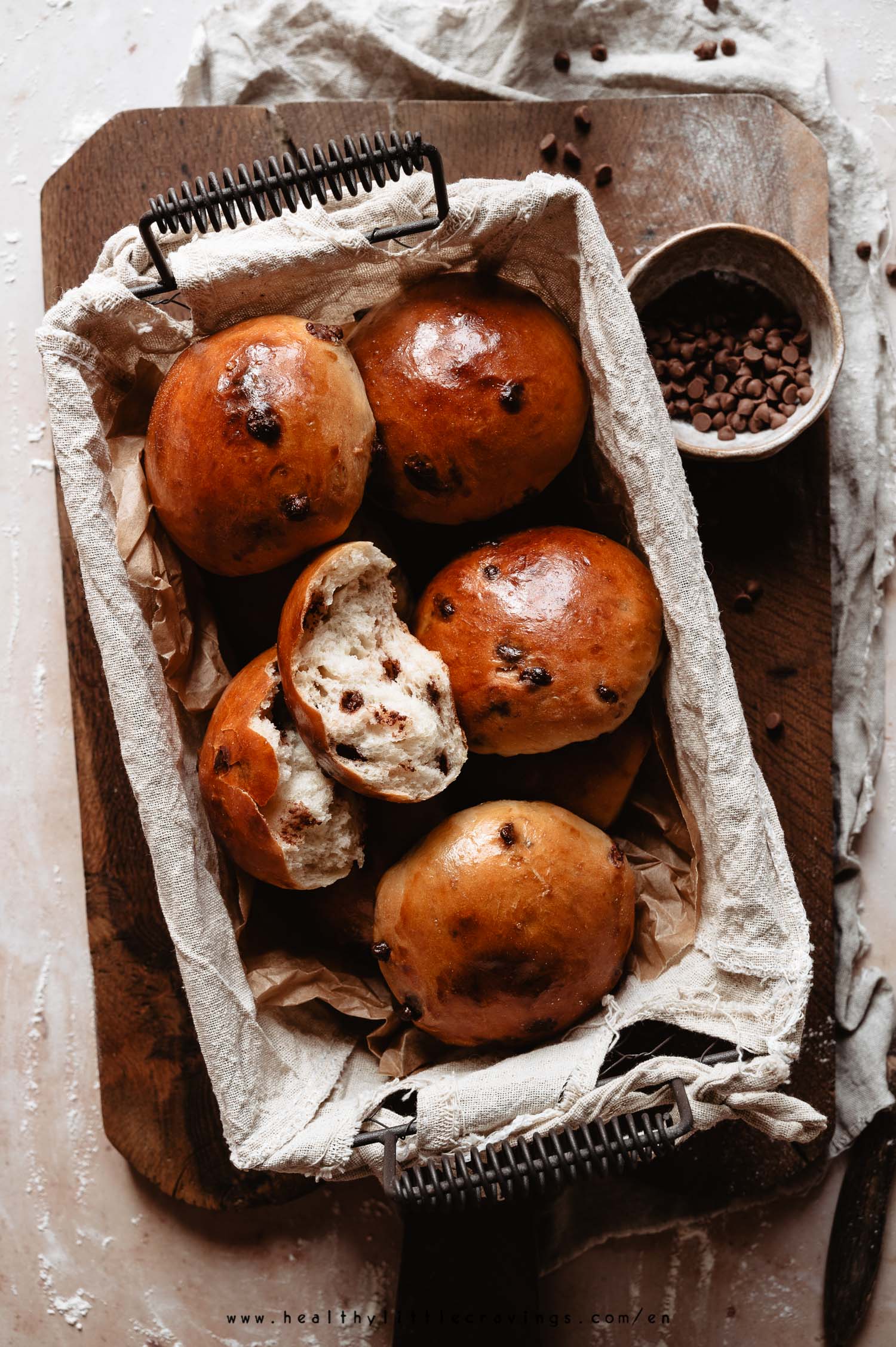 Milk buns in a basket