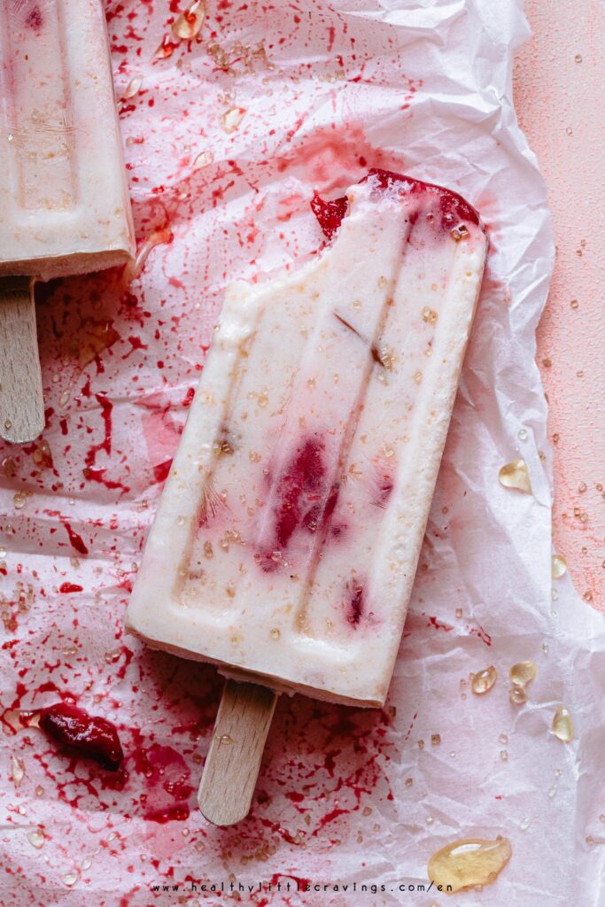 macro shot of greek Yogurt popsicle