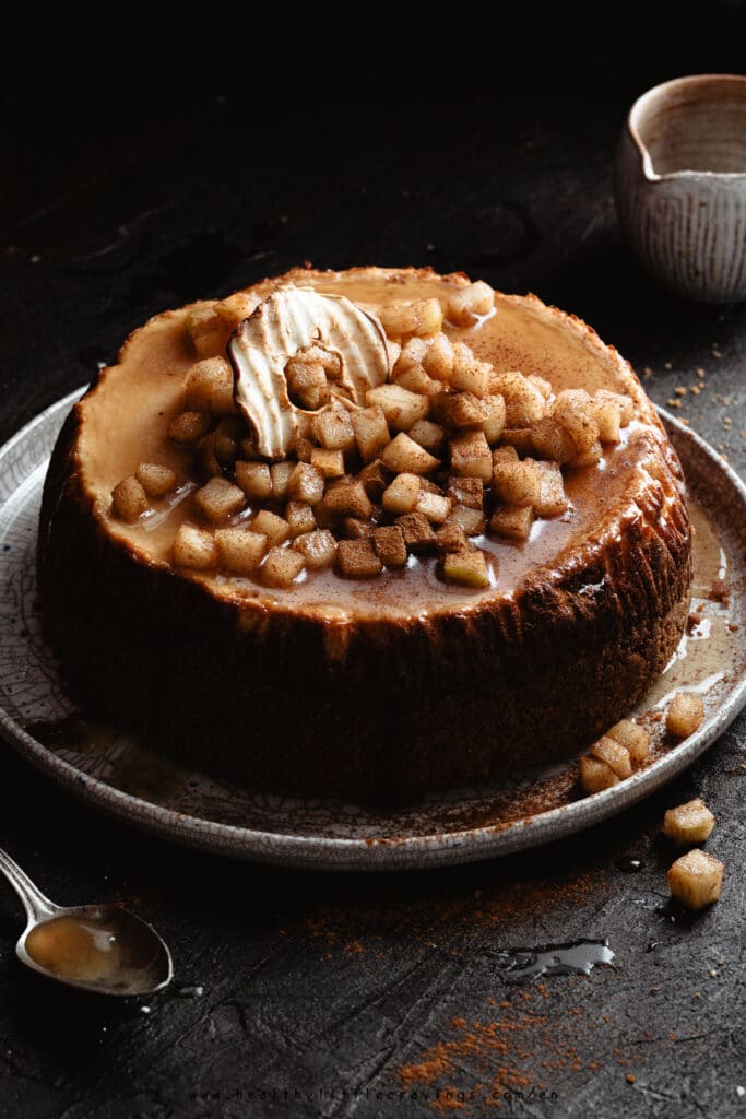 Delicious caramel apple cheesecake, it's a crowd-pleaser!