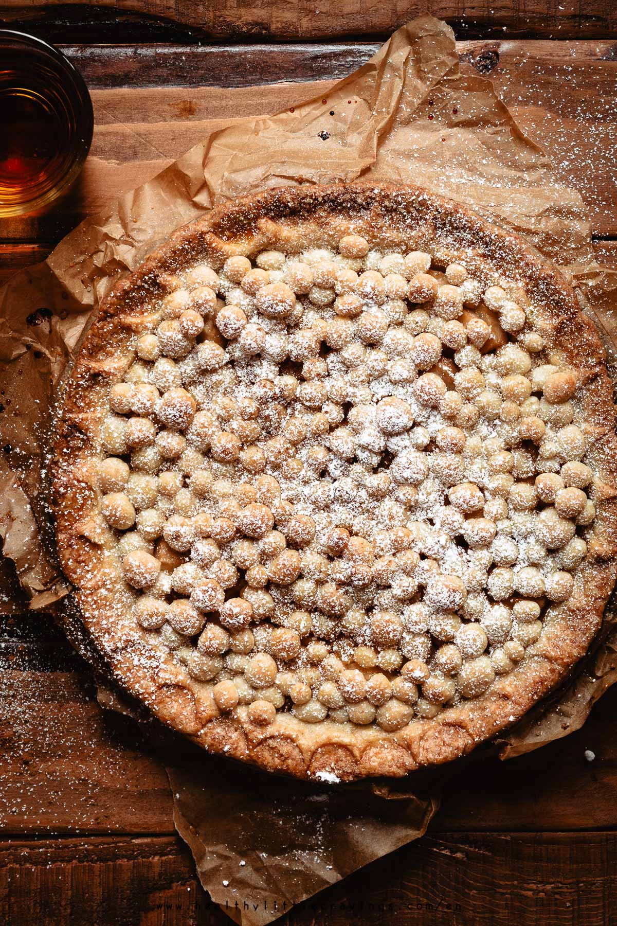 A pear pie recipe made with bourbon whiskey